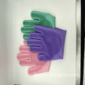 Heat resistant scrub silicone washing gloves